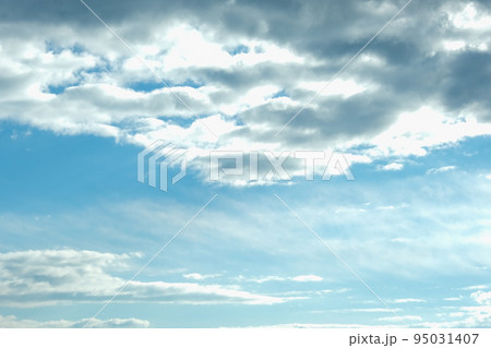 Blue sky with white clouds. Beautiful cloudy sky 95031407