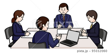 ミーティングする男女4人 ミーティングする男女4人 95032060