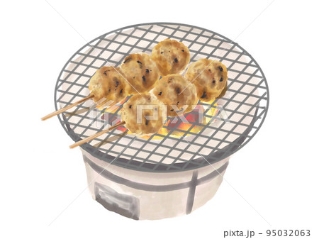 水彩の焼鳥_つくね01_3 水彩の焼鳥_つくね01_3 95032063