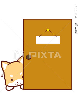 扉から顔を出す犬② 95032272
