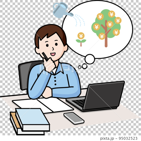 A man thinking about asset management 95032523