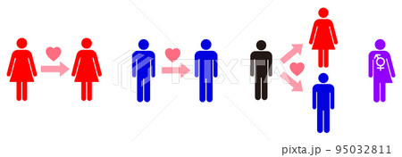 LGBT ピクトグラム アイコン レズビアン ゲイ バイセクシュアル トランスジェンダー イラスト  LGBT ピクトグラム アイコン レズビアン ゲイ バイセクシュアル トランスジェンダー イラスト  95032811