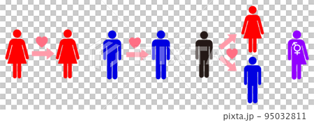 LGBT ピクトグラム アイコン レズビアン ゲイ バイセクシュアル トランスジェンダー イラスト  LGBT ピクトグラム アイコン レズビアン ゲイ バイセクシュアル トランスジェンダー イラスト  95032811