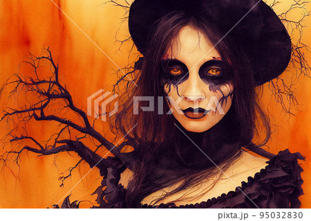 Halloween Coloring Set With Beautiful Witch Girls In Gipsy Medieval And  Steampunk Costumes Scary Witchcraft Objects Stock Illustration - Download  Image Now - iStock