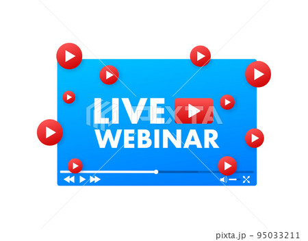 Live Webinar Button, icon. Vector stock illustration 95033211