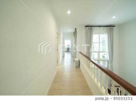 Empty house, apartment corridor hall way in building, modern interior design decoration room. Walkway Empty house, apartment corridor hall way in building, modern interior design decoration room. Walkway 95033251