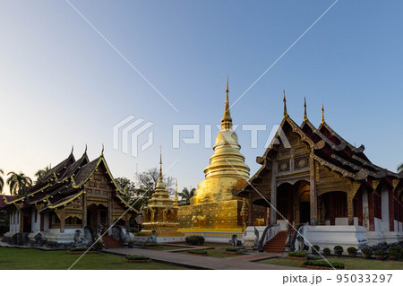 Wat Pra Sing temple, the destination landmark historical temple in Chiangmai Province, Northern of Thailand. 95033297