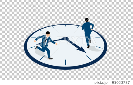 Time and labor image illustration, clock and businessman, vector Time and labor image illustration, clock and businessman, vector 95033787