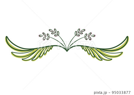 Green text divider, page separators design. Line border, laurel, organic frame with plant. Floral decorative element. Natural flourishes, curve line vector collection isolated on white Green text divider, page separators design. Line border, laurel, organic frame with plant. Floral decorative element. Natural flourishes, curve line vector collection isolated on white 95033877