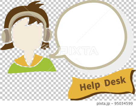 Woman working at a call center Colored speech bubble Woman working at a call center Colored speech bubble 95034599