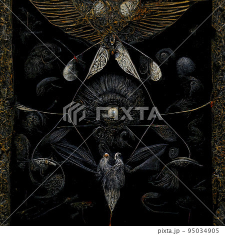 Halloween Vintage Background. Occult, Esoteric, Divination and Wicca Concept 95034905