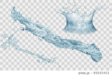 Water crown and splashes 95035453
