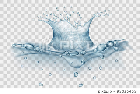 Splash of water with drops Splash of water with drops 95035455