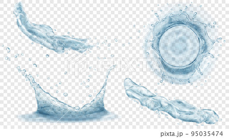 Water crowns and splashes 95035474