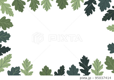 Floral frame with colorful exotic branches on white background. Ornate border with tropic leaves. Vector stock illustration for wallpaper, posters, card. Doodle style. Copy space. Floral frame with colorful exotic branches on white background. Ornate border with tropic leaves. Vector stock illustration for wallpaper, posters, card. Doodle style. Copy space. 95037414