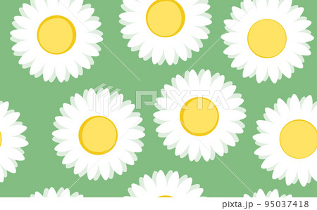 Seamless floral pattern based on traditional folk art ornaments. Colorful chamomile, daisy flowers on color background. Doodle style. Vector illustration. Simple minimalistic pattern Seamless floral pattern based on traditional folk art ornaments. Colorful chamomile, daisy flowers on color background. Doodle style. Vector illustration. Simple minimalistic pattern 95037418
