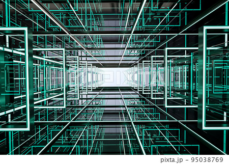 Modern style abstract digital building interior background 3d render 95038769