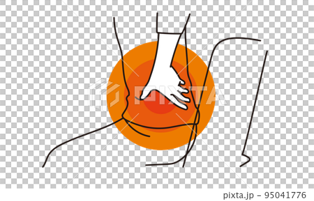 A woman who puts her hand on her waist with back pain 95041776
