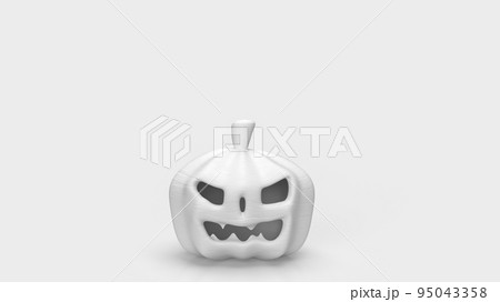 The white pumpkin for halloween concept 3d rendering 95043358