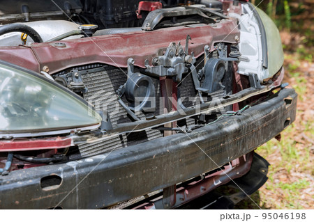 An accident caused the vehicle bumper to need to be replaced due to the damage it sustained 95046198