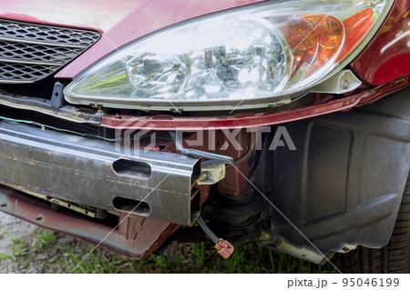 Vehicle with needing bumper replacement due to during car accident 95046199