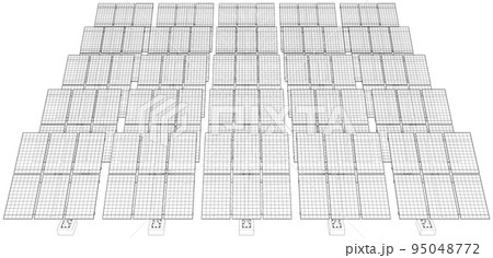 Solar Panel Field. Vector 95048772