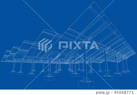Solar Panel Field. Vector 95048773
