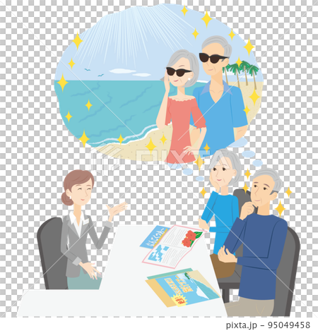申請日本度假旅行的老年夫婦 申請日本度假旅行的老年夫婦 95049458