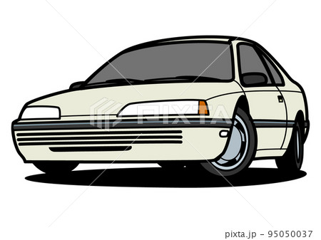 懐かしめアメリカンクーペ 白色系 自動車イラスト 懐かしめアメリカンクーペ 白色系 自動車イラスト 95050037
