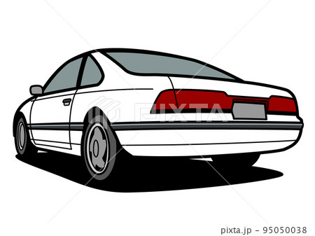 懐かしめアメリカンクーペ リアビュー 白色系 自動車イラスト 懐かしめアメリカンクーペ リアビュー 白色系 自動車イラスト 95050038