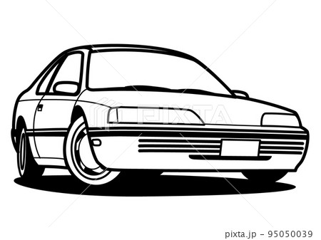 懐かしめアメリカンクーペ ぬり絵風 自動車イラスト 懐かしめアメリカンクーペ ぬり絵風 自動車イラスト 95050039