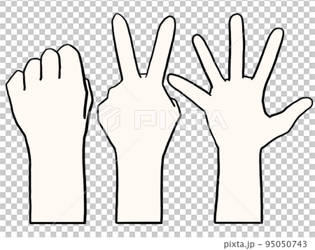 Illustration of Guchokipa (Caucasian) (back side of hand) 95050743