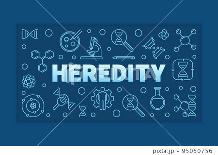 Heredity vector outline blue concept illustration or banner Heredity vector outline blue concept illustration or banner 95050756