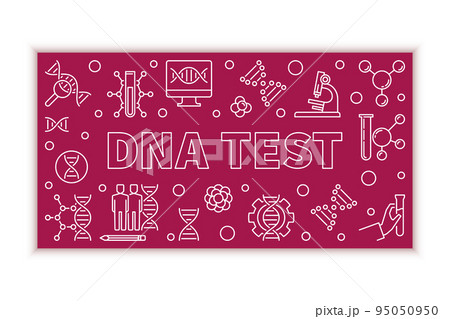 Vector DNA Test horizontal illustration in thin line style Vector DNA Test horizontal illustration in thin line style 95050950