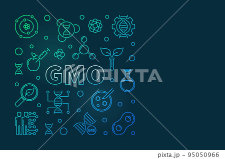 GMO vector colored square line banner or design element 95050966