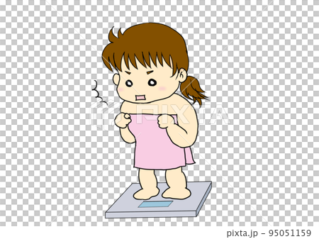Diet determination girl (transparent background) 95051159
