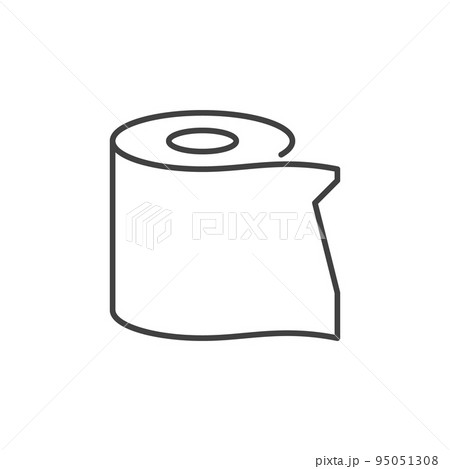 Toilet paper vector outline concept minimal icon 95051308