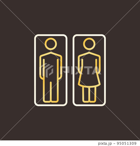 Man and Woman Toilet colorful outline icon. Vector WC sign Man and Woman Toilet colorful outline icon. Vector WC sign 95051309