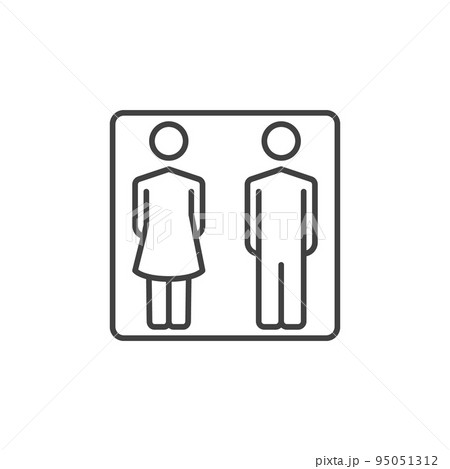 Man and Woman outline icon - vector WC or Toilet symbol Man and Woman outline icon - vector WC or Toilet symbol 95051312