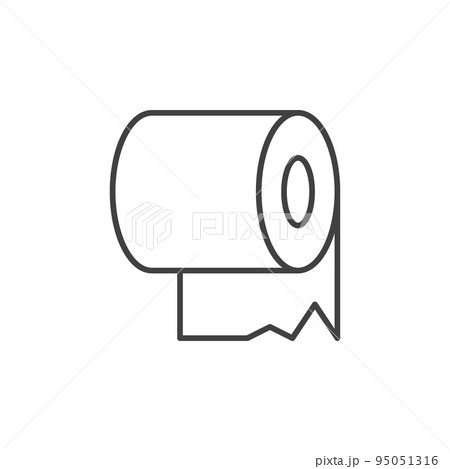 Toilet paper linear icon. Vector toilet tissue concept symbol 95051316