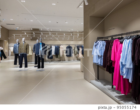 Moscow,Russia 08 23 2022 COS magazine shop in Paveletskaya plaza station , man and women modern clothes h m shopping  95055174