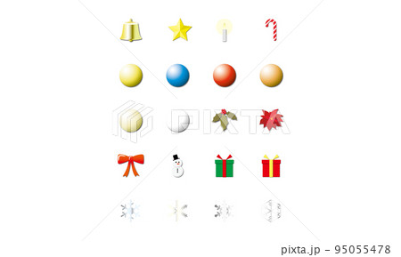 クリスマスオーナメントのアイコンセット クリスマスオーナメントのアイコンセット 95055478