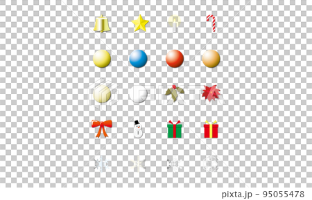 クリスマスオーナメントのアイコンセット クリスマスオーナメントのアイコンセット 95055478