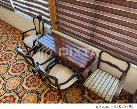 Fragments of vintage luxurious furniture in the Romanov style. 95055796