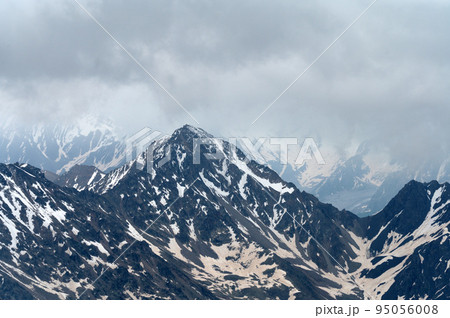 Winter mountain landscape with rocks and snow. Caucasus 95056008