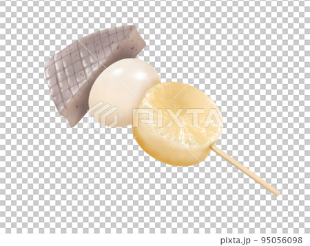 Realistic watercolor illustration of skewered oden (konnyaku, egg, radish) 95056098