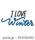 I love Winter Brush lettering isolated. Handwritten vector Illustration. Modern brush calligraphy. 95056462