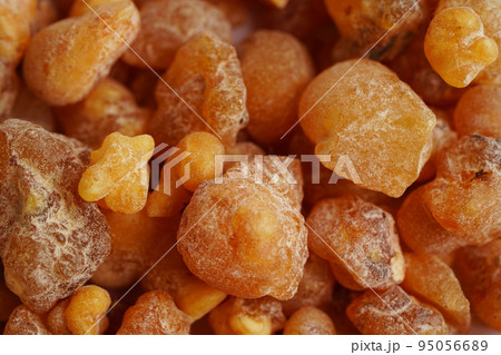 Frankincense or olibanum aromatic resin isolated on white background used in incense and perfumes. 95056689
