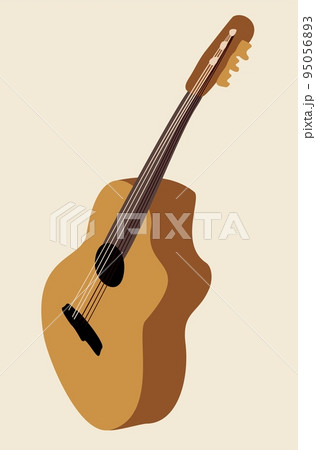 Guitar. Stringed musical instrument. Musical concept. 95056893