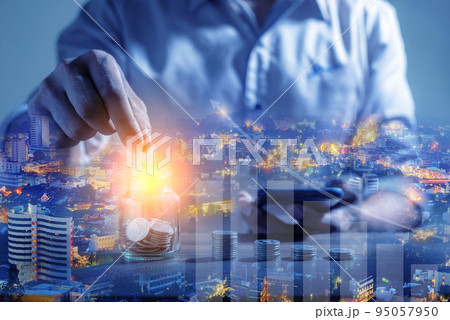 Online Banking And Internet Banking Savings Concept Online Banking And Internet Banking Savings Concept 95057950